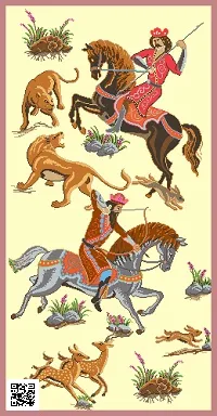 نقشه تابلوفرش سواران شکارچی